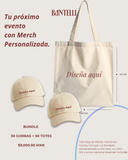 30 Gorras y 50 Totes para tu próximo evento